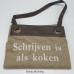 Schort khaki imitatie leer bruin